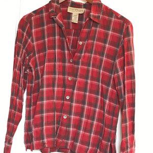Jones New York Country, Plaid Red Shirt, Size 4